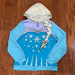 Frozen Themed Elsa girls hoodie Jacket with ponytail